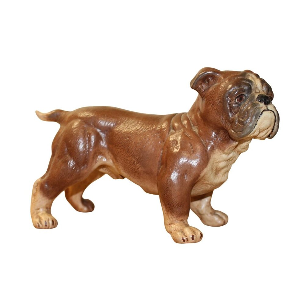 Vtg Ceramic English Bulldog Best In Show Stance Hand-Painted Collectible figurin